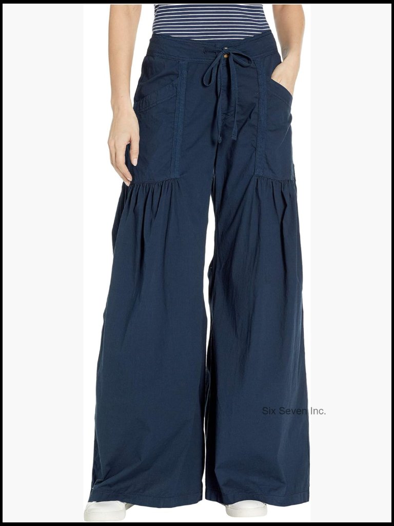 Wide Leg Stretch Poplin Pants, Machine Washable